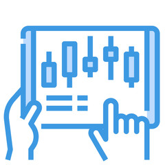 Trading blue outline icon