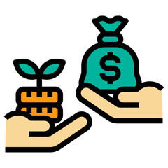 Buy filled outline icon