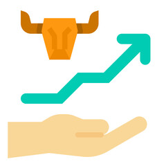 Uptrend flat icon