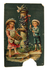 post card printed in royal Russia Merry Christmas, circa 1905 year