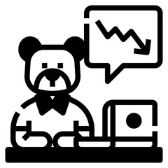 Bear market outline icon