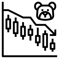 Downtrend outline icon