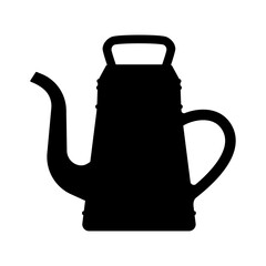 Watering can icon. Black icon of garden watering can. Flat icon. Vector illustration.