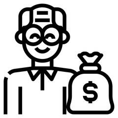 retirement fund outline icon