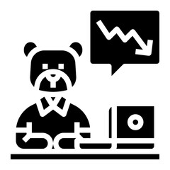 Bear market glyph icon