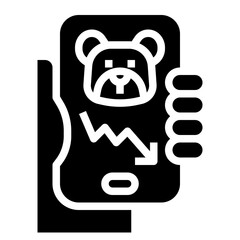 Bear market glyph icon