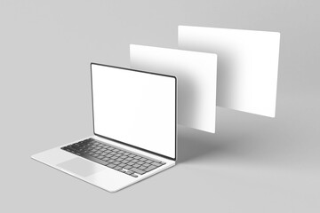 Mackbook pro screen with website presentation mockup