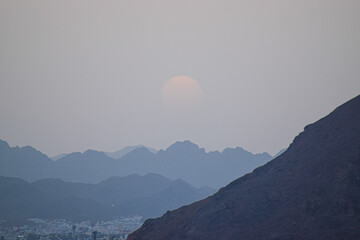 sunset in the mountains Of Madinah 