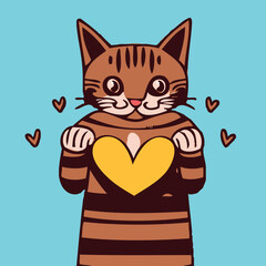 sweet little cat with hearts