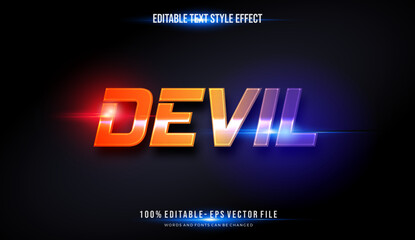 shiny chrome gradient vibrant color text style effect. Editable vector fonts