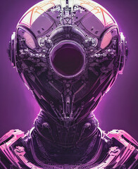 Fototapeta premium Artistic concept painting of a cyborg portrait, background illustration.