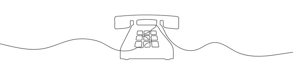 Continuous drawing of handset. One line icon of handset. One line drawing background. Vector illustration. Phone icon