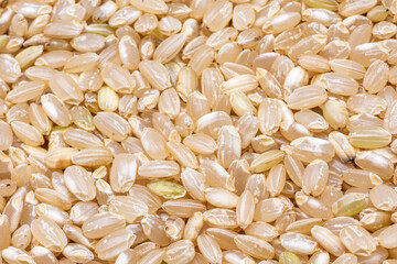close up of a pile of rice brouwn round