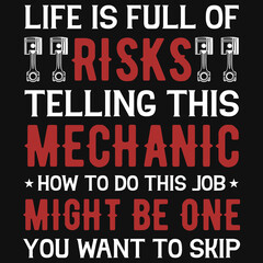 Obraz premium Mechanic typography tshirt design