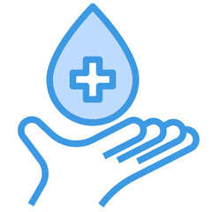 blood blue outline icon