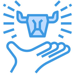 bull market blue outline icon