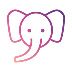 Obraz premium Elephant Cute Face Icon