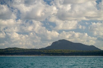 tropical island at the coral reef in australia