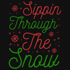 Naklejka na ściany i meble Christmas typography t-shirt design