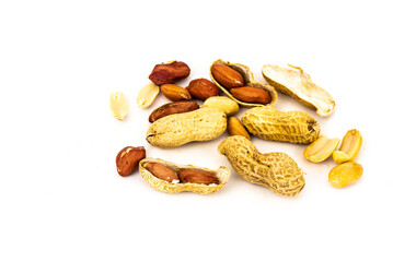 Netherlands. October 2022. Peanuts, isolated on white background.