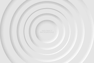 Futuristic neomorphism shape elements design. Minimalistic white background. Abstract 3D circle white wallpaper. Vector background for banner, poster, flyer, postcard.
