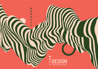 Pattern with optical illusion. Abstract 3D geometrical background. Dynamic effect. Futuristic technology style. Motion vector illustration.