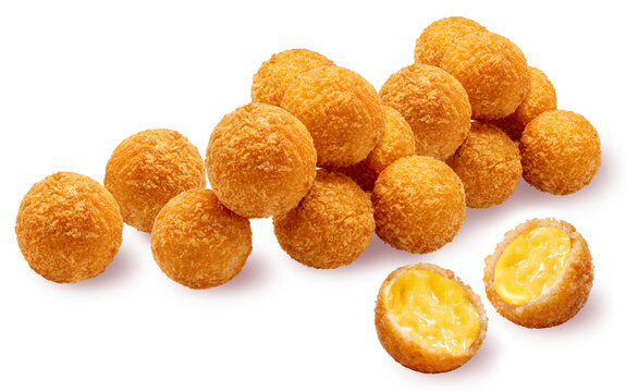 Premium Photo  Cheese balls isolated on white background