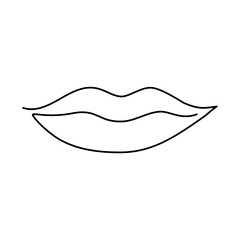 Women's lips in the style of line art