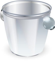 buckets. Bucket empty and with water. Champagne bucket