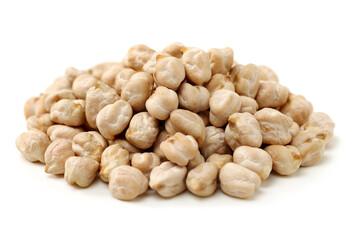 Chickpeas in a pile isolated on a white background