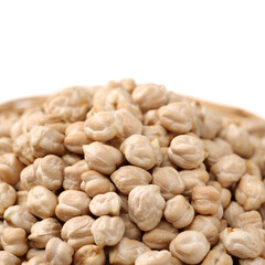 Chickpeas in a pile isolated on a white background