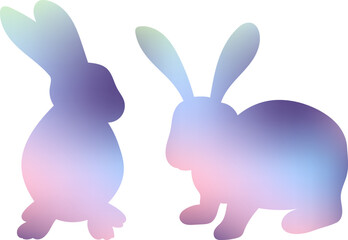 rabbit silhouette gradient design isolated vector