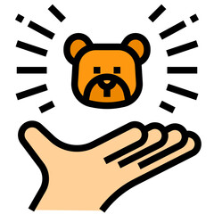 bear market filled outline icon