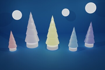 Christmas tree. 3D rendering