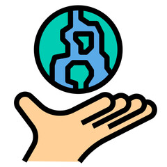 world filled outline icon