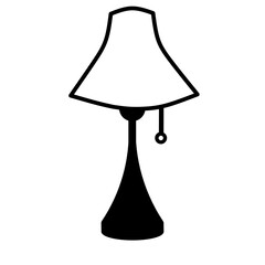 Obraz premium Vector of table lamp signs isolated on a white background. Simple icons for lamp, bright, lighting, living room and home decor.