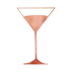 Copper Metallic Wine Glass