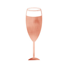 Copper Metallic Wine Glass