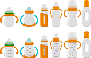 big kit baby milk in bottle with rubber pacifier