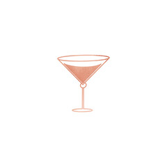 Copper Metallic Wine Glass