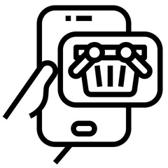 online shopping outline icon