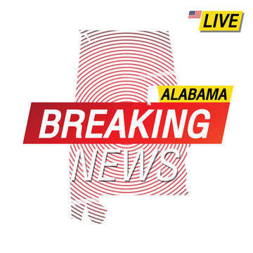 Breaking news United states of America Alabama and map image illustration.