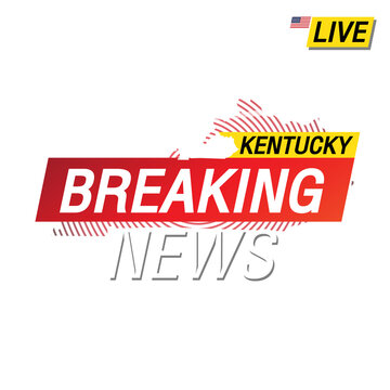 Breaking news. United states of America Kentucky and map on image illustration.