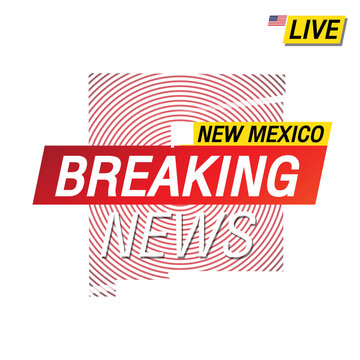 Breaking news. United states of America  New Mexico and map on image illustration.
