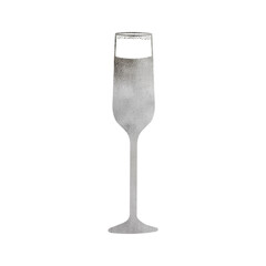 Silver Metallic Wine Glass