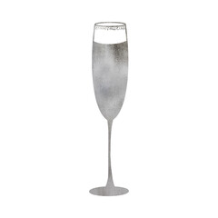 Silver Metallic Wine Glass