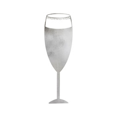 Silver Metallic Wine Glass