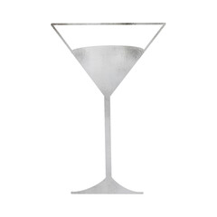Silver Metallic Wine Glass