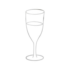 Silver Metallic Wine Glass Outlined