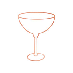 Copper Metallic Wine Glass Outlined